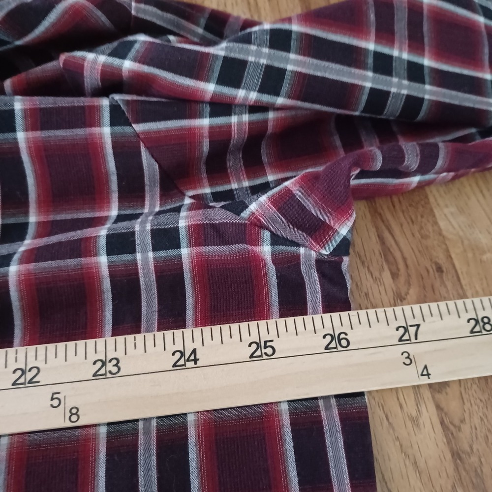 Ely Cattleman Men's Western Maroon Plaid Pearl Snap Cowboy Shirt Size XL - Picture 5 of 10